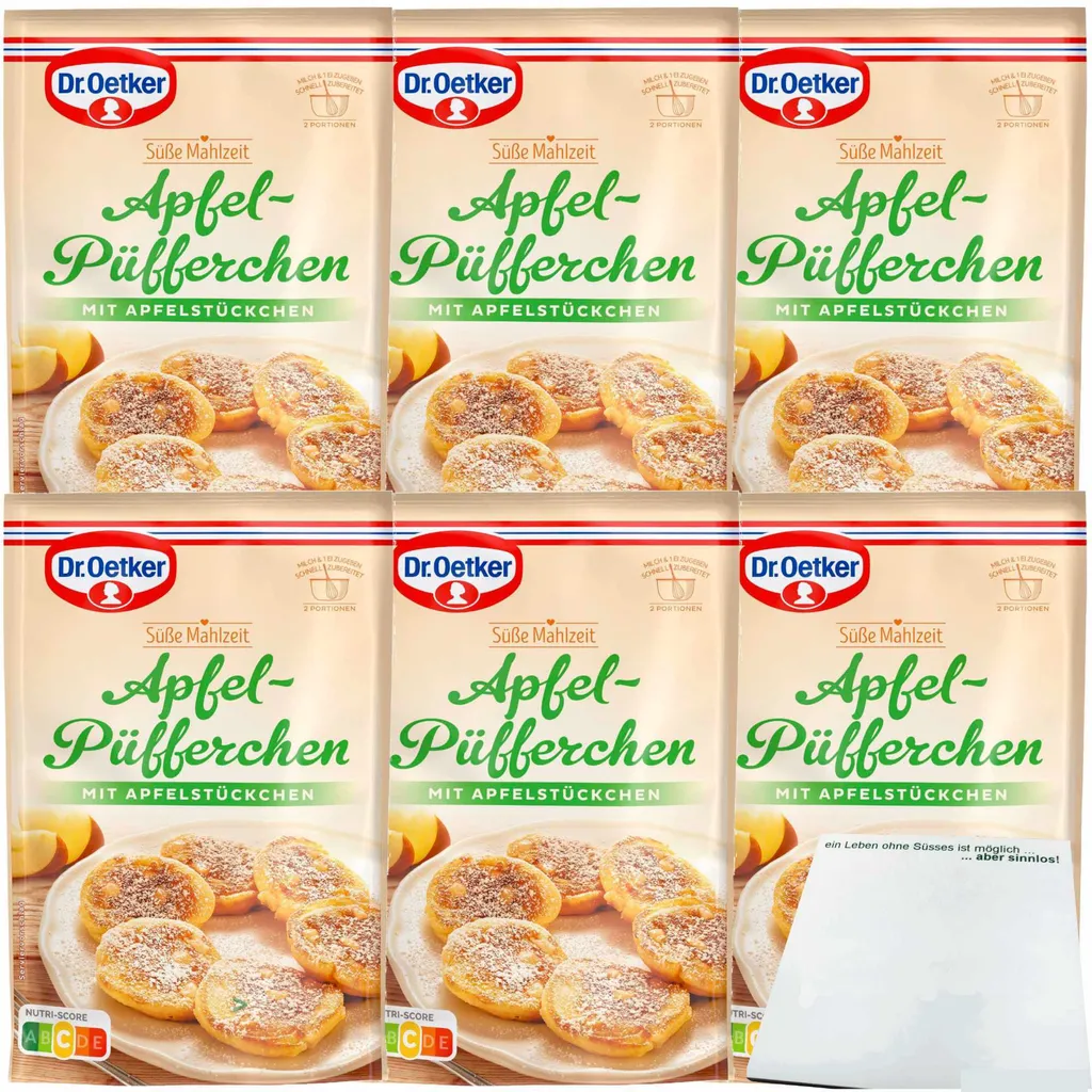 Dr. Oetker Sweet Meal Apple Puffs with Apple Pieces 6-pack (6x152g pack) + usy Block