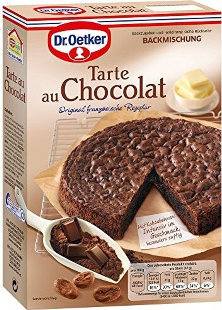 Dr. Oetker Tarte Au Chocolat, pack of 4 (4 x 470 g)