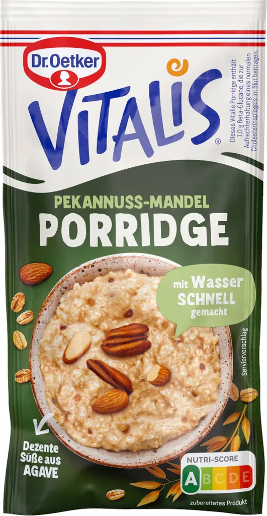 Dr. Oetker Vitalis Porridge Pekannuss Mandel Hafermahlzeit 61g