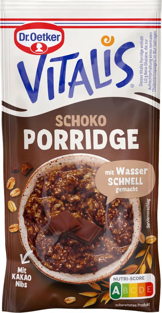 Dr. Oetker Vitalis Porridge Schokolade eine warme Hafermahlzeit 61g
