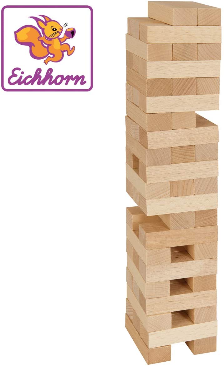 Eichhorn Balance 100072316 Stacking Game 54 Pieces FSC 100% Certified Beech Wood