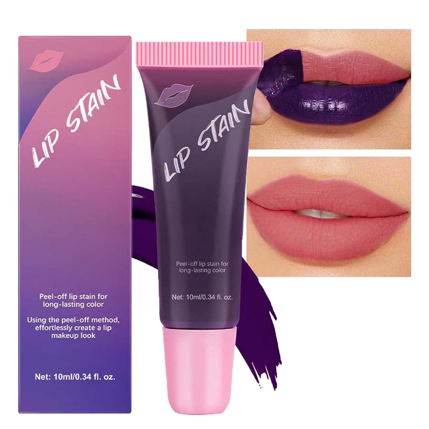 Matt Lip Stain Peel Off, Waterproof & Long Lasting Peel Off Lip Ink, Non-Stick Cup Lightweight Lip Gloss for Women Girls Make Up, Reveal The Perfect Lip Colour