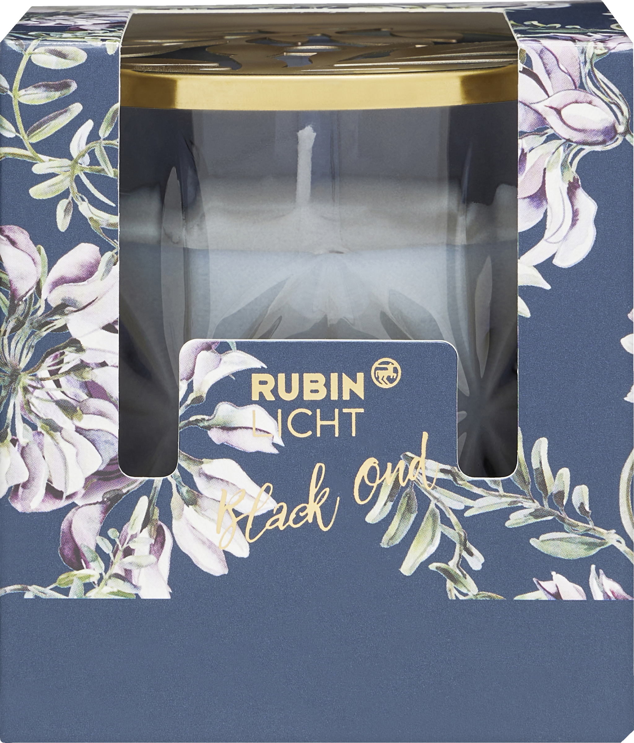 RUBIN LICHT Fragrance jar with gold lid Black Oud