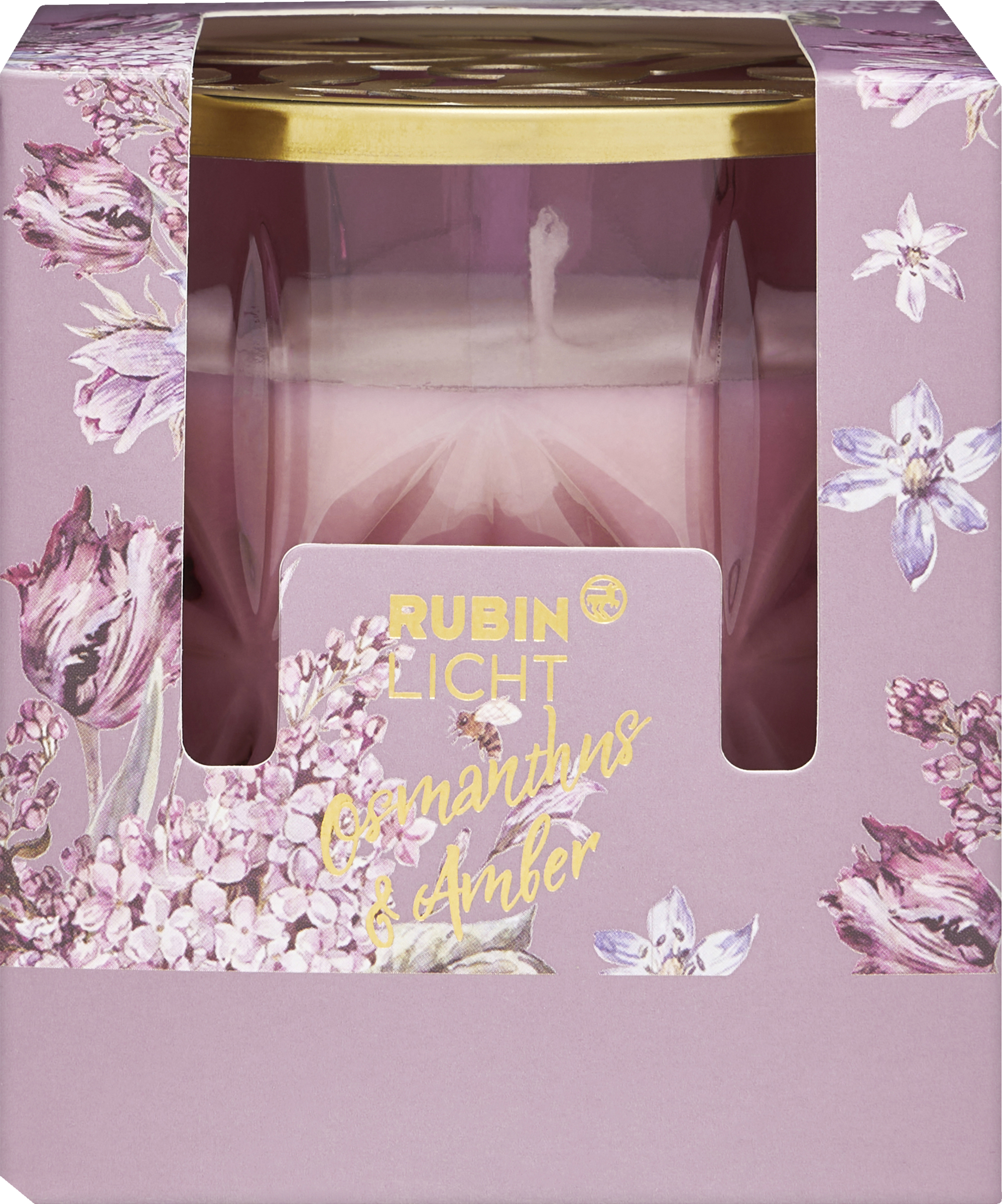 RUBIN LICHT Fragrance jar with gold lid Osmanthus & Amber