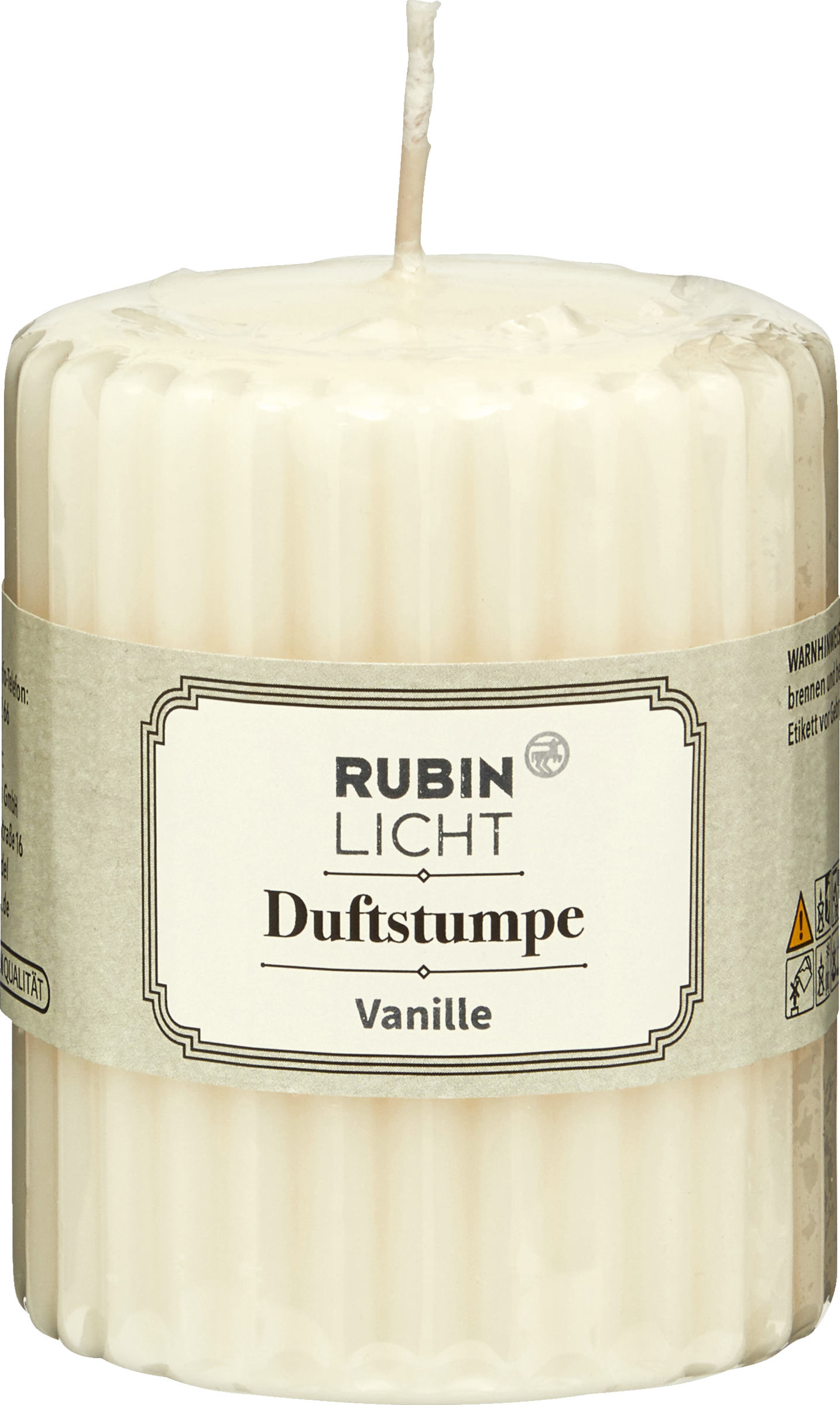 RUBIN LICHT Fragrance pillar grooved vanilla