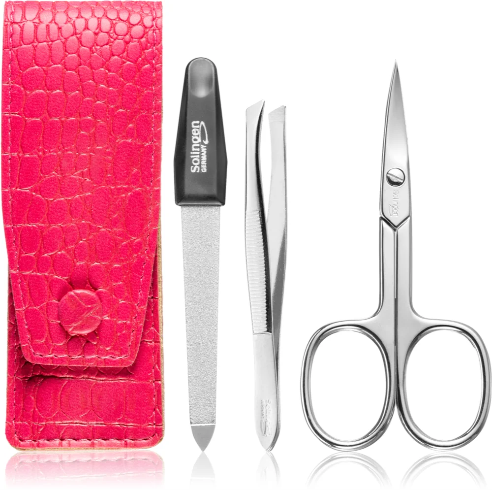 DuKaS Premium Line Solingen 892 cosmetic travel set Pink Crocodile