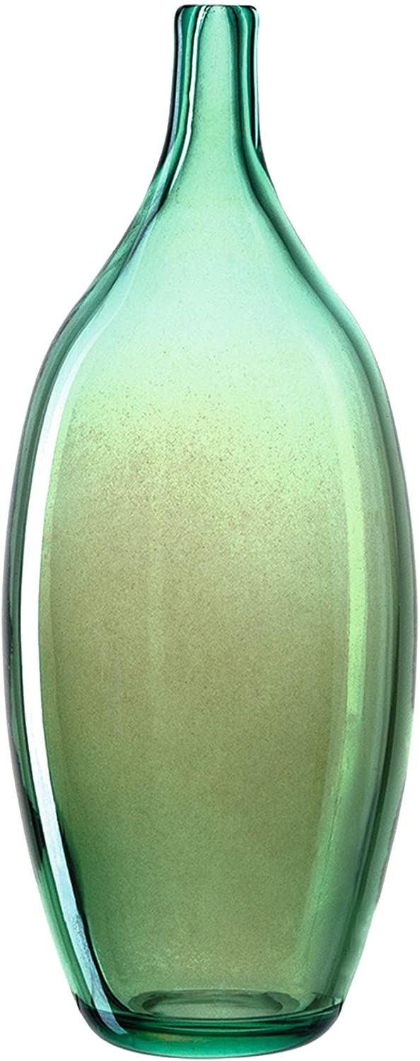 LEONARDO HOME Leonardo Lucente Lustre Glass Vase with Chandelier Design Height 32 cm Green