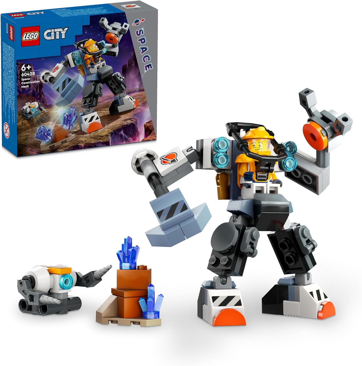 LEGO City Space Mech, Robot Construction Kit for Children from 6 Years, Set with Action Figure Toy and Pilot Figure, Gift for Boys and Girls 60428