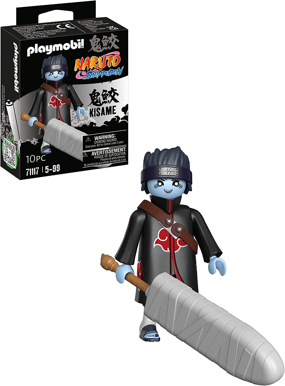 Playmobil Naruto Shippuden 71117 Kisame with Samhada Sword and Carry Strap, Creative Fun for Anime Fans With Great Details and Authentic Extras, 10 Pieces, From 5 Years
