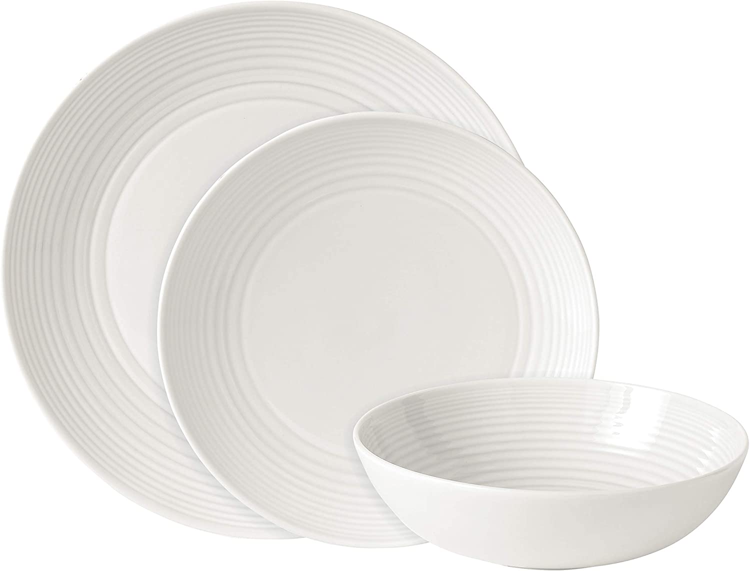 Royal Doulton 12-Piece Tableware Set, Maze White