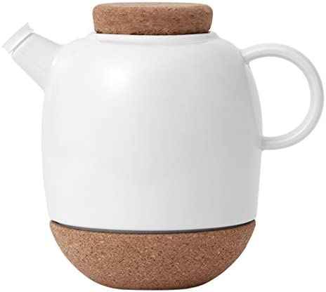 VIVA Scandinavia 9102256 Teapot 1 Litre Lid Made of Lounger, Porcelain, White, 17 x 13.5 x 17 cm