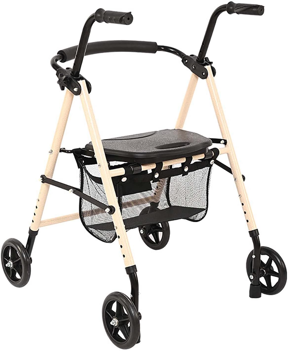 Better Angel HM Easy Folding Rollator - Rollator Foldable and Lightweight, Lightweight Rollator, Folding Walking Aid, Lightweight Rollator, Foldable Walking Frame with Seat