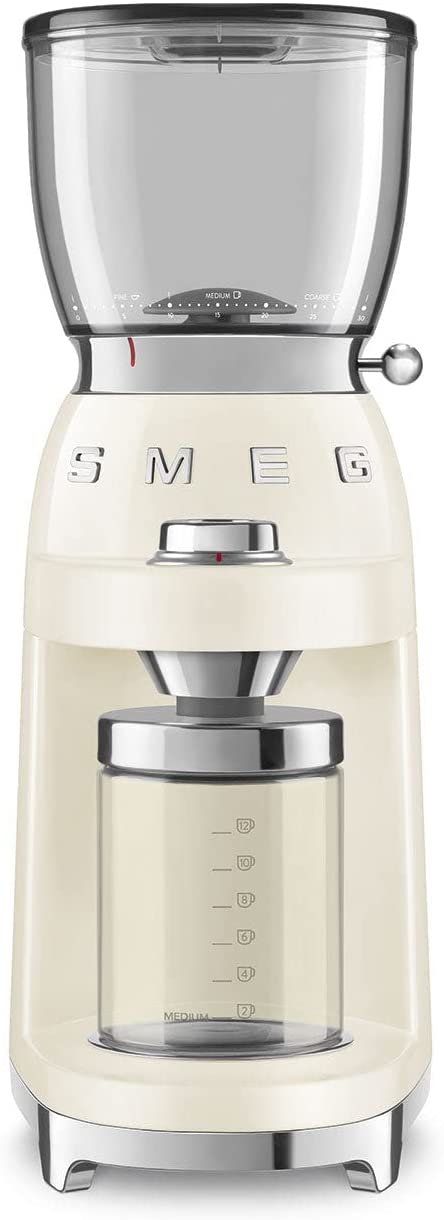 Smeg CGF01CREU Coffee Grinder 150 Stainless Steel Cream