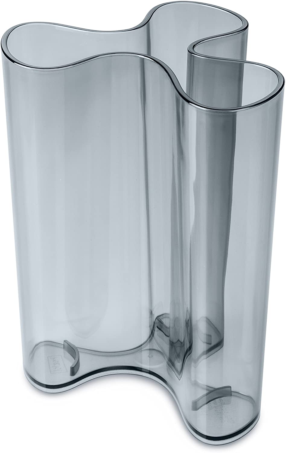 koziol Clara L vase, plastic, transparent anthracite, 11.5 x 12.5 x 16.6 cm