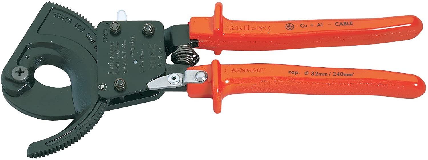 Knipex 18555 250mm Ratchet Action Cable Cutter