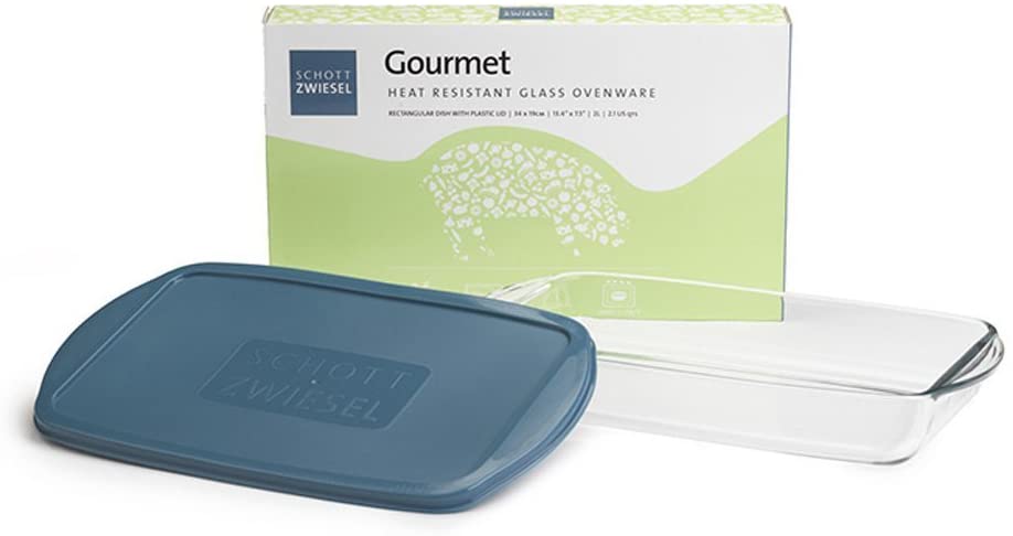 Schott Zwiesel Square Baking Dish with Plastic Lid, Large 28 x 28 cm