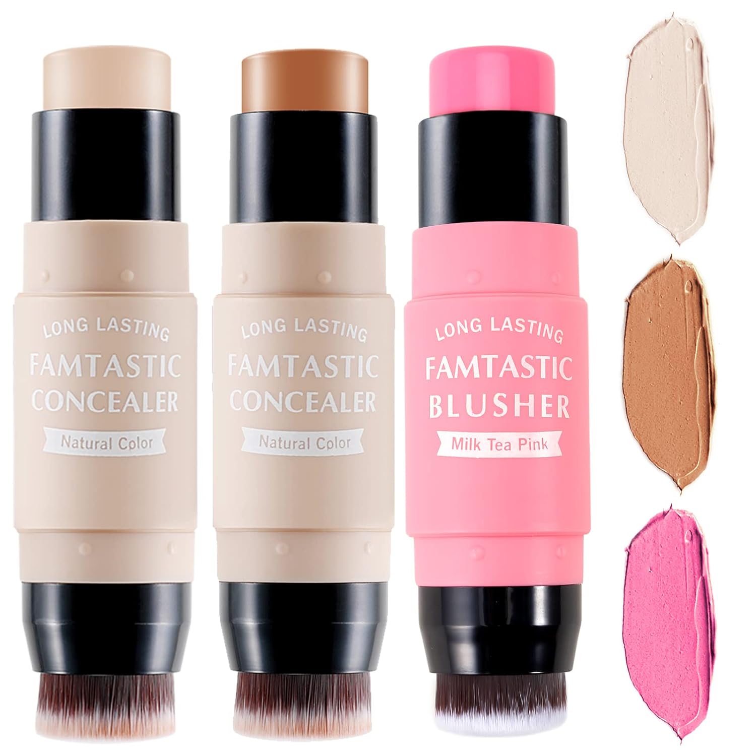 Erinde Contour Foundation Stick with Brush, Highlighter Bronzer Pen, Face Brightens Shades Pencil, Highlighting Shade, Highlight Shaping Stick, Impermeable, Maquillaje de Larga Duración
