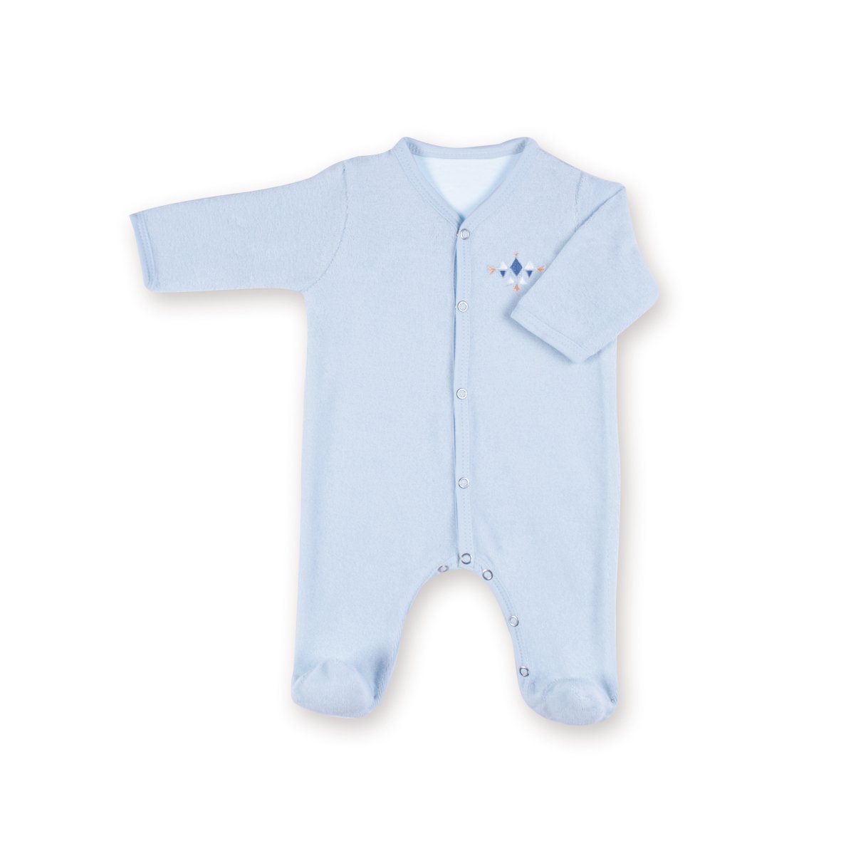 Bemini by Baby Boum 563APAW060TU Romper Sleepsuit Newborn Terry Apawi Morning 0-1 M – Blue