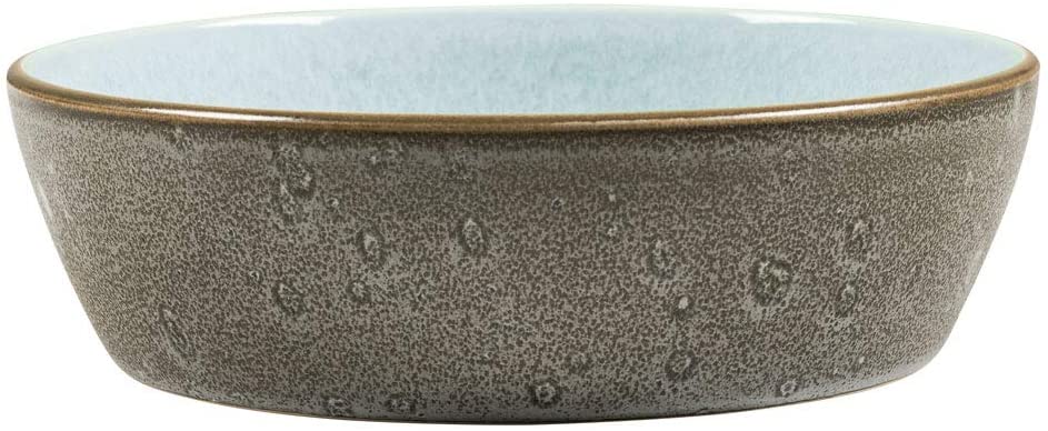 BITZ Stoneware Soup Bowl 18cm Diameter Grey / Light Blue
