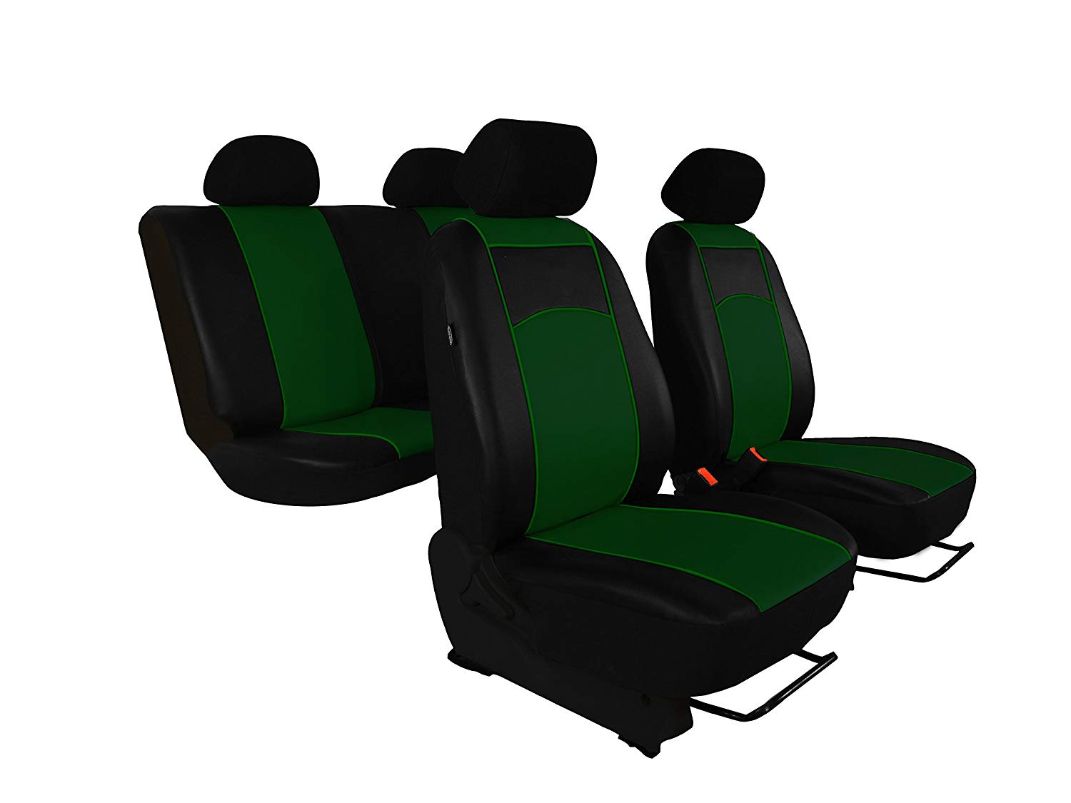 POK-TER-TUNING Car Seat Cover Set for D-Max 2012 Onwards Design Faux Leather Green