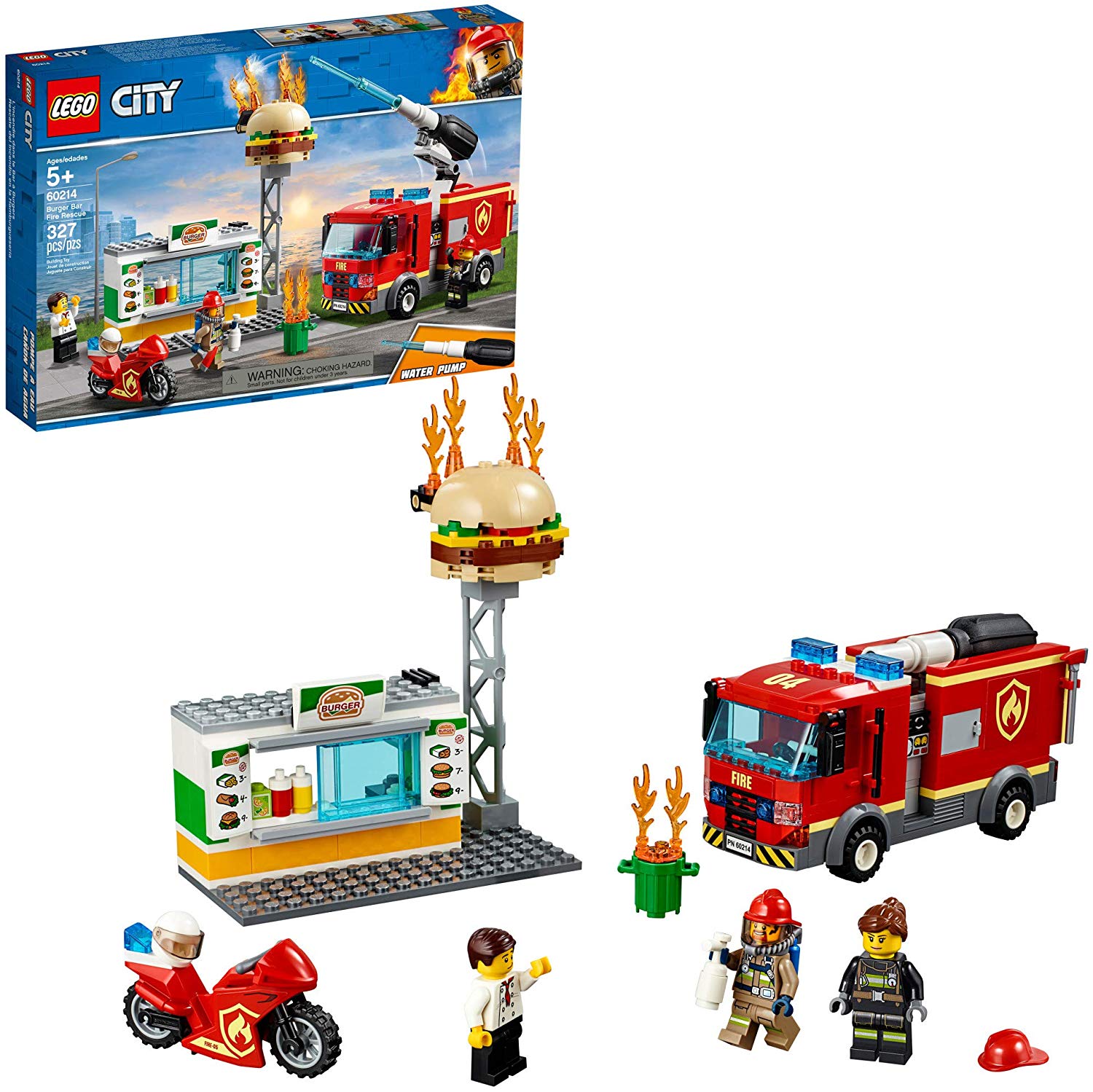 LEGO City Fire Brigade Operations in Burger Restaurant 60214 (327 Pieces) -