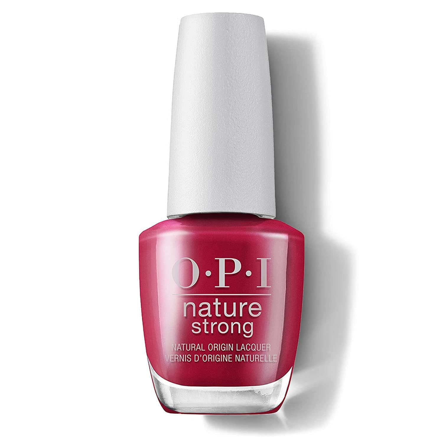OPI Nature Strong Nagellack – langanhaltender Nagellack in Rot – vegane Formel mit natürlichen Inhaltsstoffen – bis zu 7 Tage Halt – mit ProWide Pinsel für den perfekten Auftrag