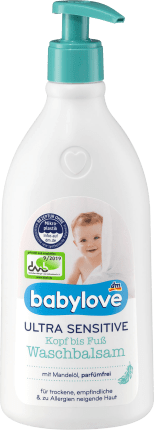 babylove Washing balm Head to toe ultra sensitive, 500 ml