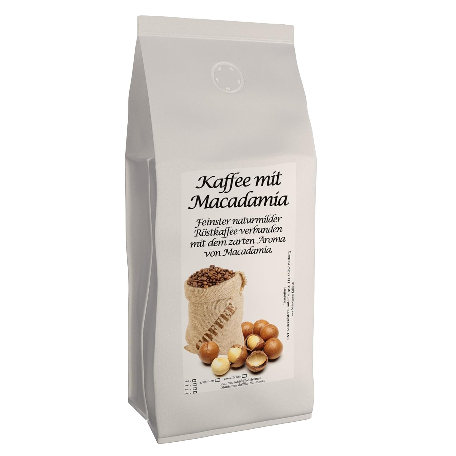 C&T Aroma Coffee - Flavored Coffee Ground - Macadamia 1000 g - Private Roasting Top Coffee Flavored Coffee