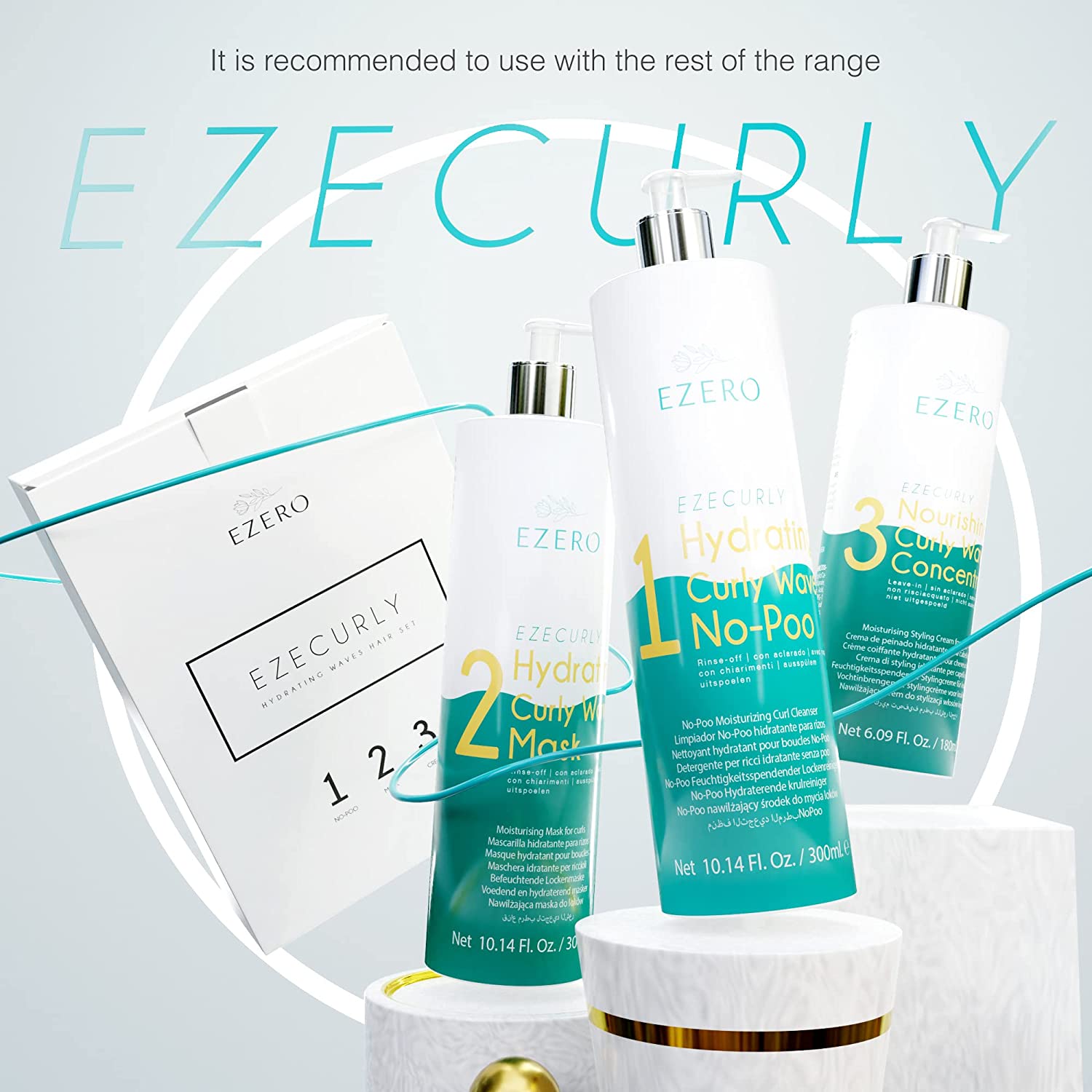 Ezero Curl Cream Hair Mask for Curly Hair - Curly Hair Product - Curly Girl Method Products - Curly Cream for Hair - Ivy and Green Tea Extract, Panthenol, Olives, Grape Seed and Peppermint Oil