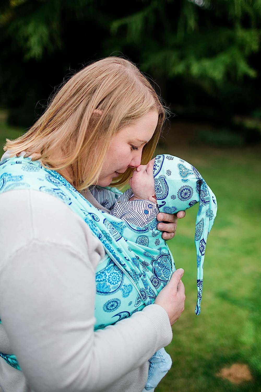 Joy and Joe Organic Stretchy Baby Carrier Sling Premium Carrier Bag Tested in the UK by Joy and Joe® Suitable from Birth to 16kg with Hat, Bag and Colour Instructions (Skull)