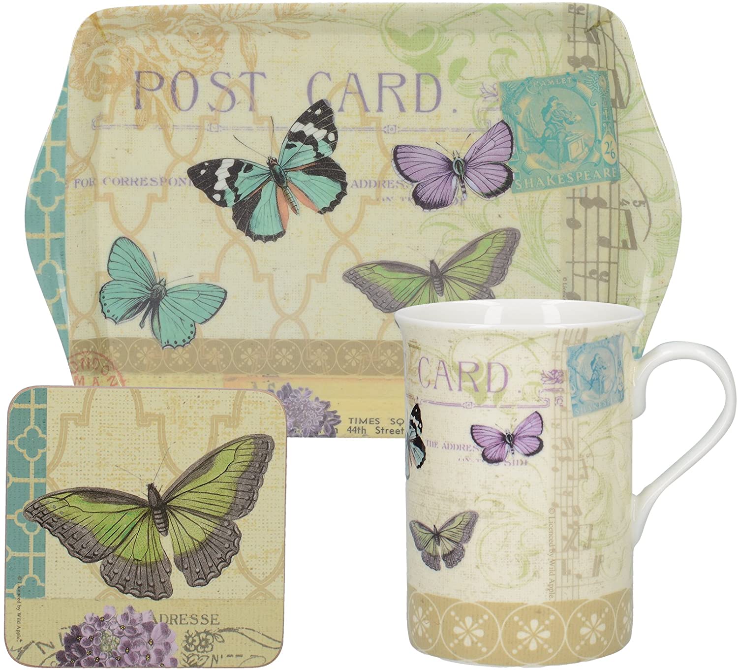Creative Tops Postcard-Time for Tea Mug/ Coaster and Tray Gift Set