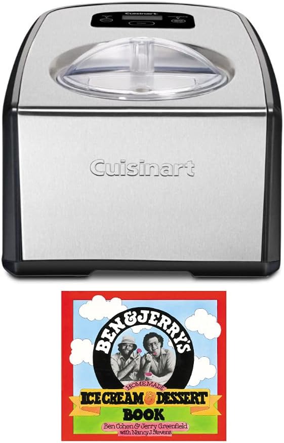 Cuisinart ICE-100 Compressor Ice Cream and Gelato Maker Bundle with Ice Cream Ben & Jerry\'s Homemade Ice Cream & Dessert Book (2 Items)