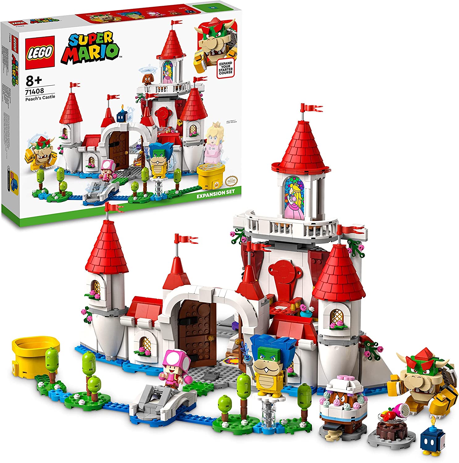 LEGO 71408 Super Mario Mushroom Palace - Expansion Set, Toy to Combine with Starter Set, Time Block with Bowser, Ludwig, Toadette and Gumba Figure
