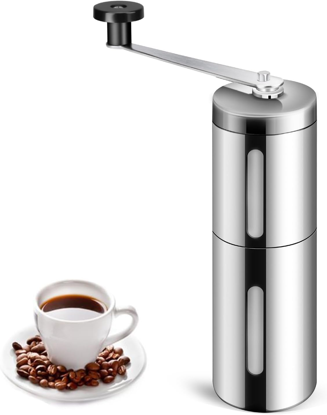 Stainless Steel Hand Mill, Manual Coffee Grinder, Espresso Grinder, Stainless Steel Hand Coffee Grinder, Precise Grinding Adjust, for Home and Travel, Kitchen Accessories