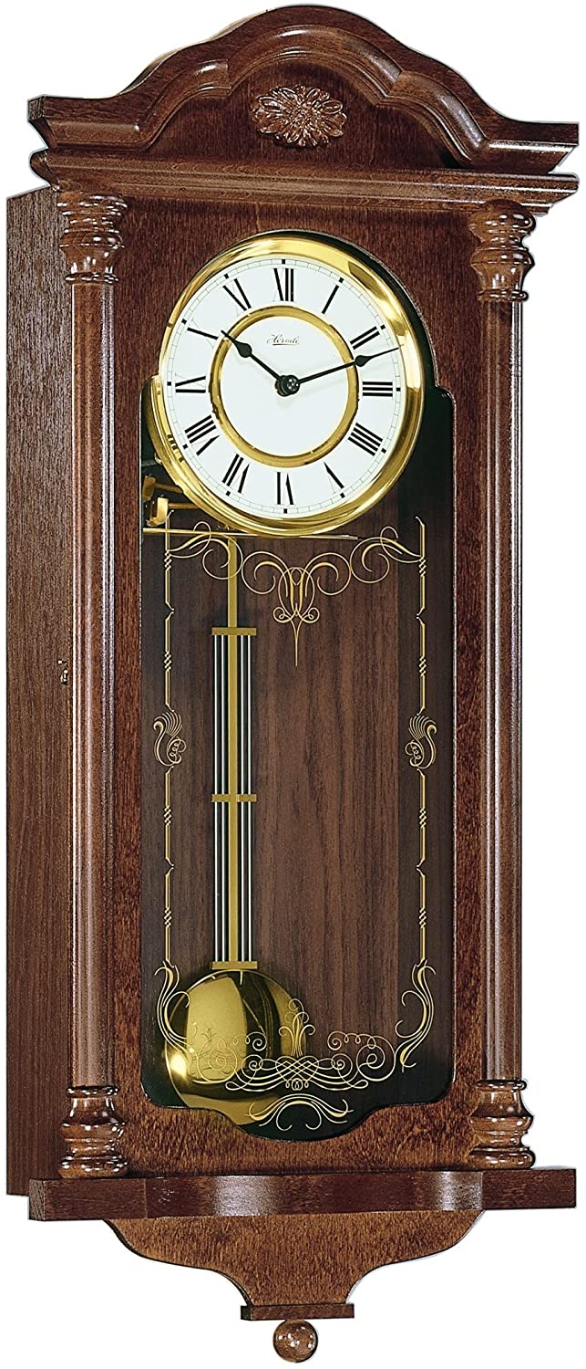 Hermle Uhrenmanufaktur Brown Wooden Wall Clock 67cm x 29cm x 14.5cm