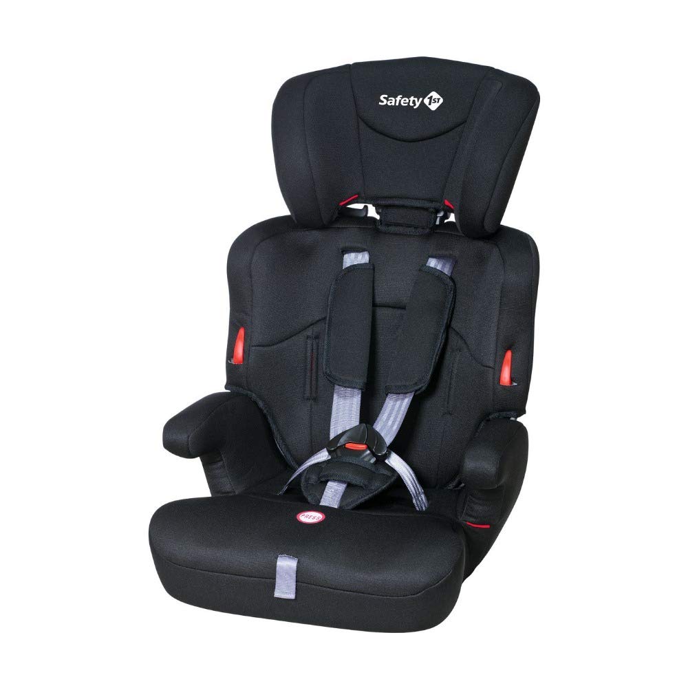Safety 1st Ever Safe Child Seat, Group 1/2/3 Car Seat (9-36 kg), from approx. 12 Months to 12 Years Assorted Colours Full Black