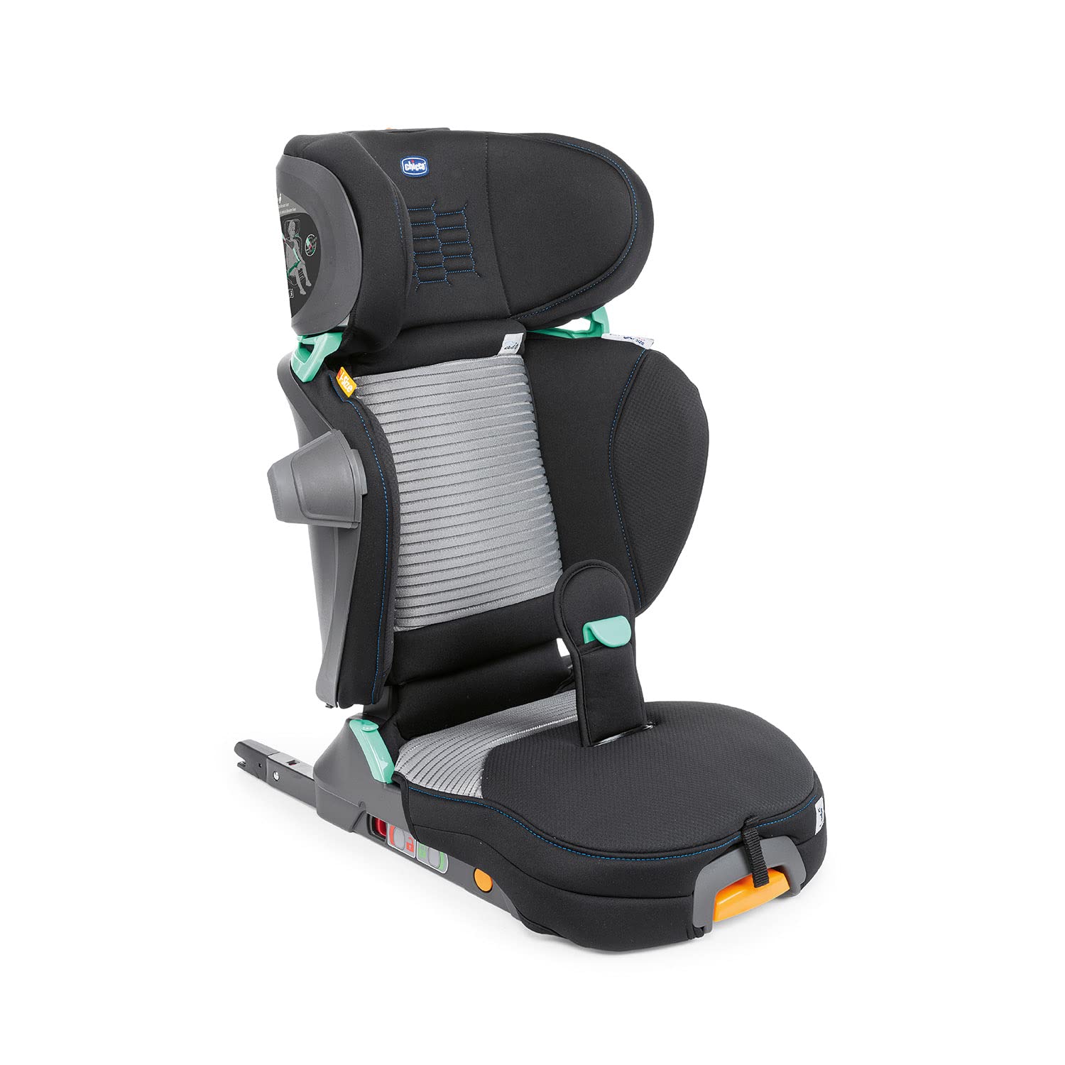 Chicco Fold & Go Air i-Size Car Seat 100-150 cm, Adjustable Child Car Seat for Children from Approx. 3-12 Years (Approx. 15-36 kg), Foldable and Portable, with Side Protection, Adjustable Height and Width