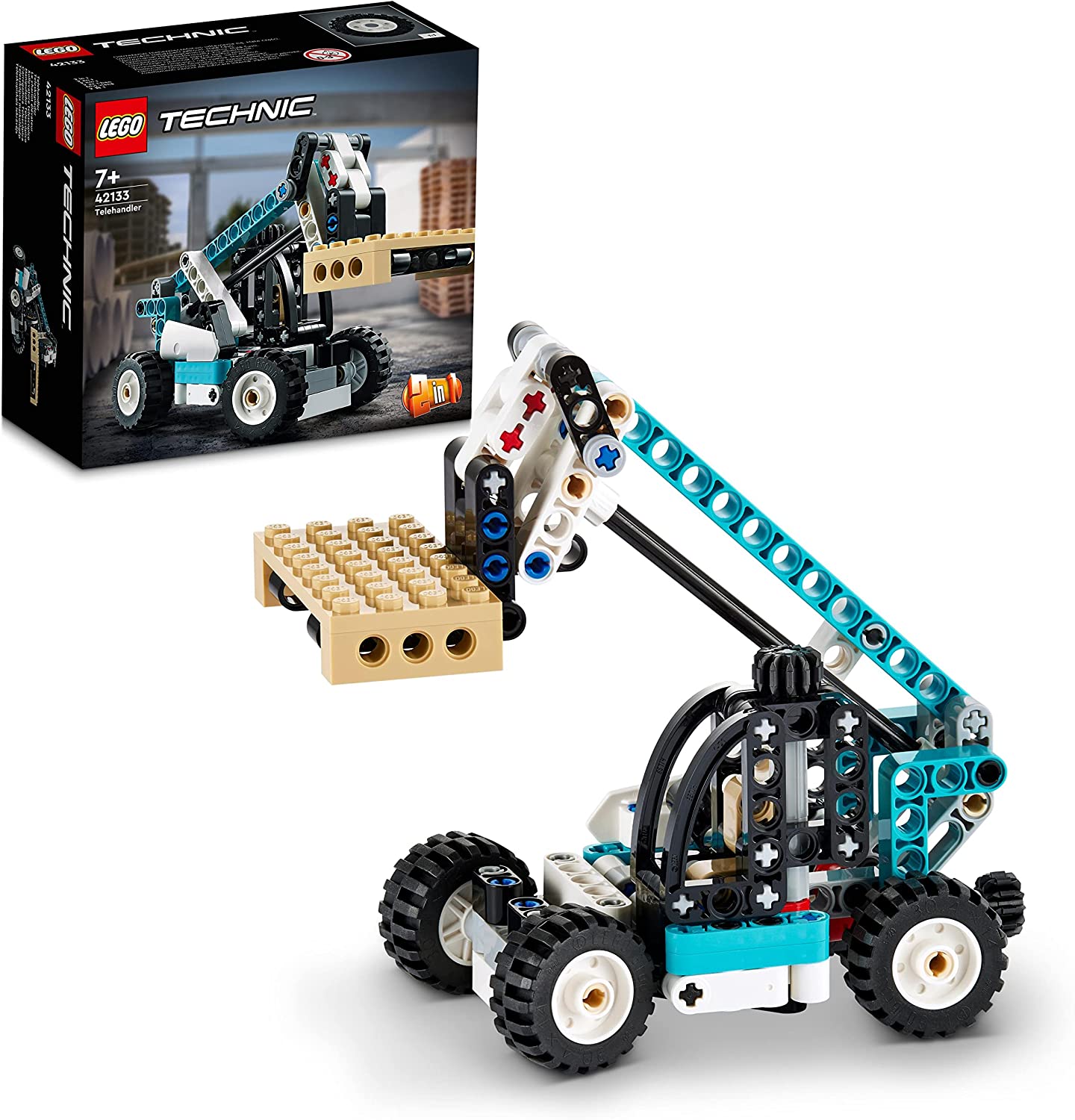 LEGO 42133 Technic 2-in-1 Telescopic Loader Forklift and Tow Truck Toy, Con