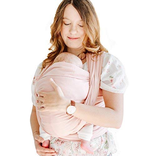 Shabany® Baby Sling - 100% Organic Cotton - Baby Belly Carrier for Newborns Toddlers up to 15 kg - Woven - Includes Baby Wrap Carrier Instructions - Pink (Cuddles)