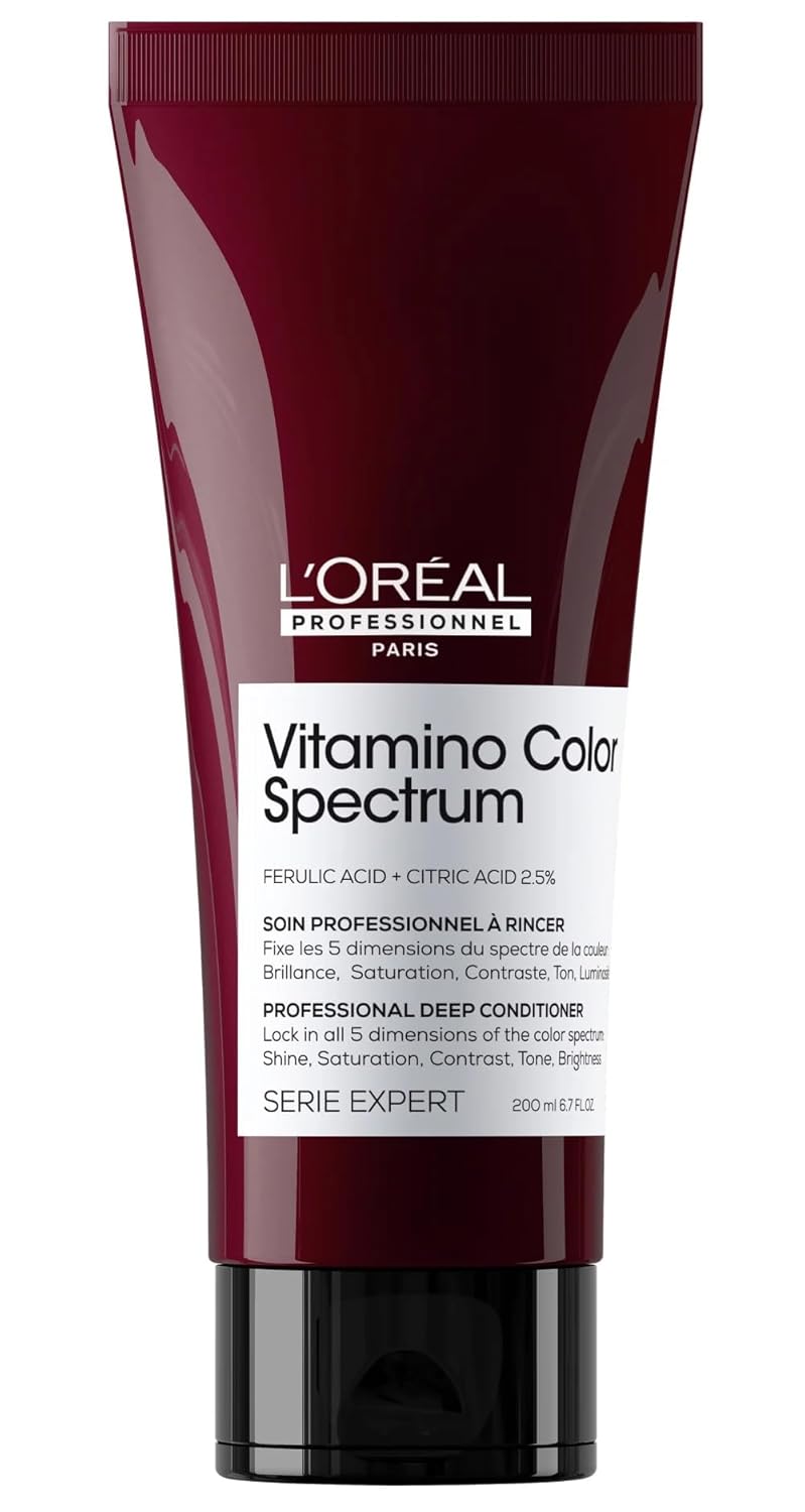 L\'Oréal Professionnel Conditioner for Color Brilliance with Glass Hair Effect for Colored Hair, with Ferula & Citric Acid, Expert Series, Vitamino Color Spectrum Deep Conditioner, 200 ml