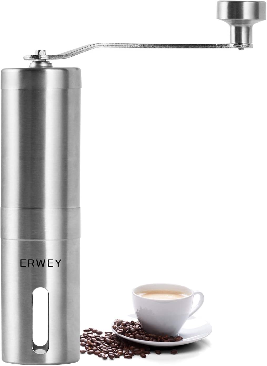 ERWEY Manual adjustable coffee grinder with ceramic grinder, hand coffee gr