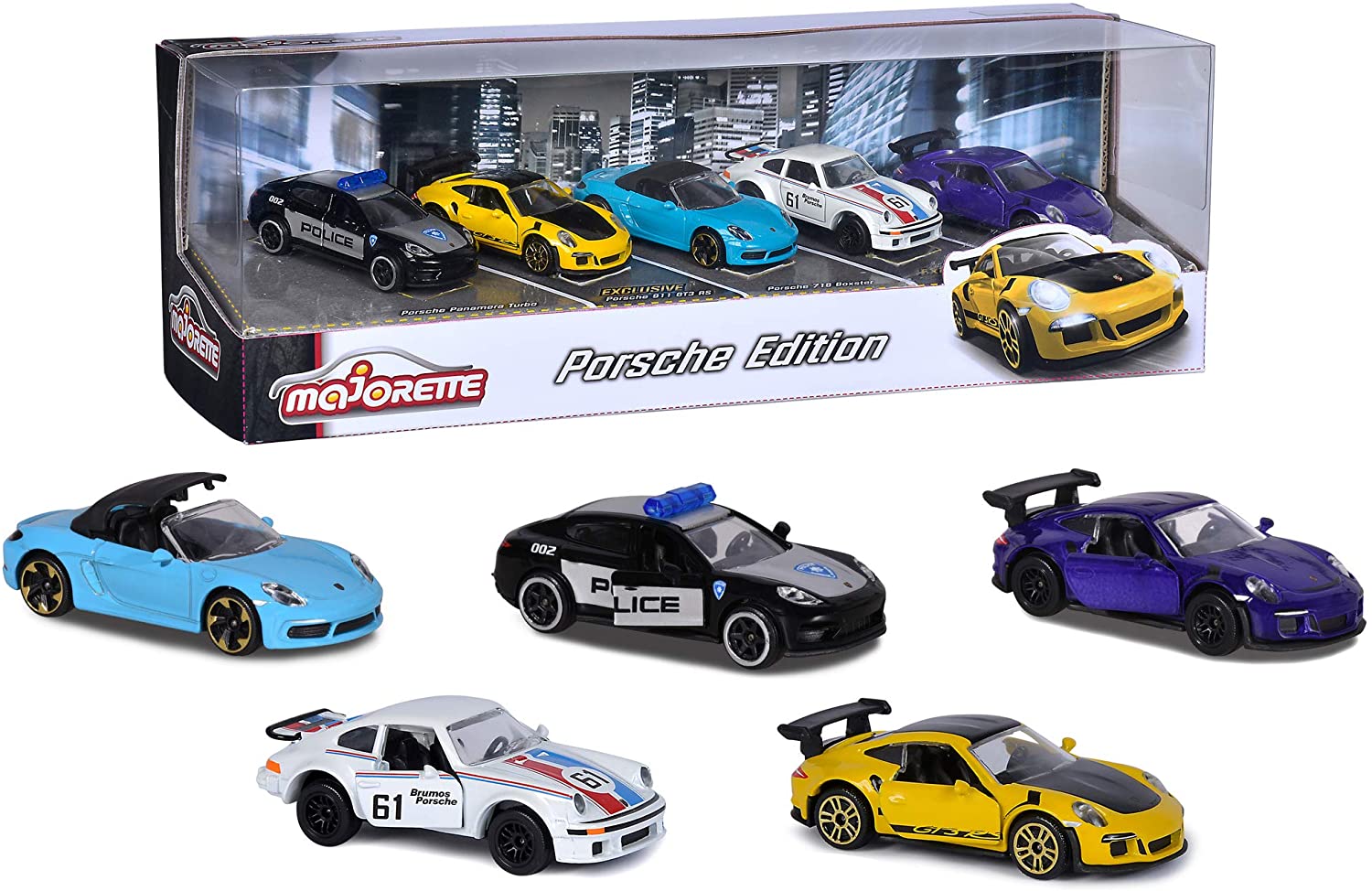 Majorette Porsche 911 Gt3 Rs Car Gift Set 5 Vehicles With Suspension Toys P