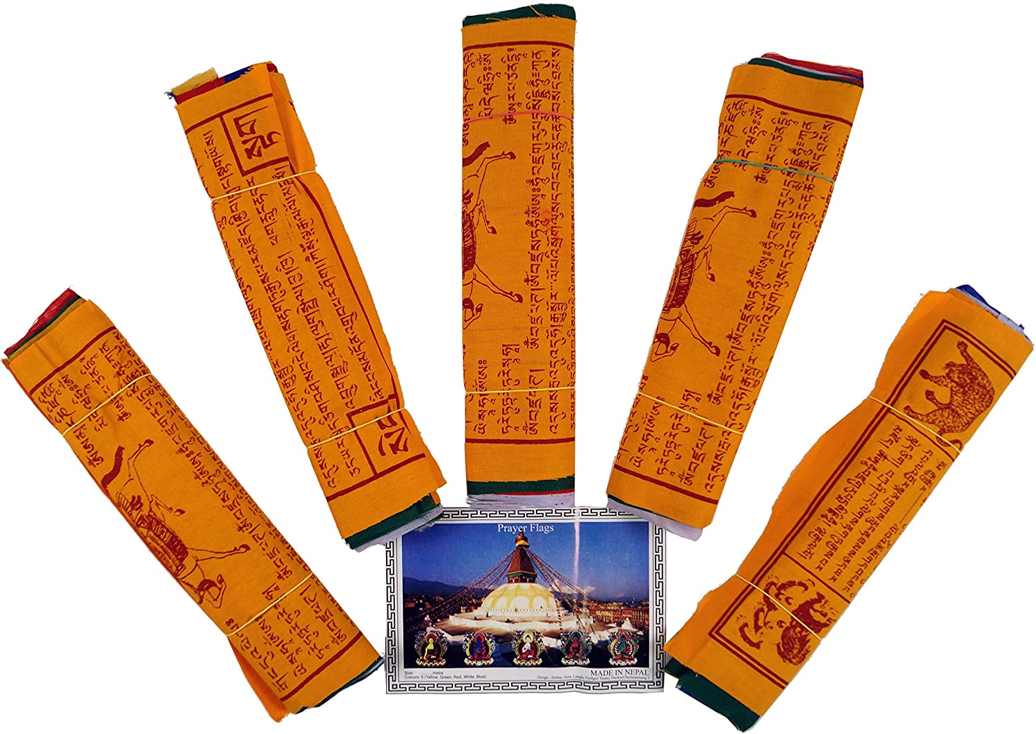 Guru Shop Spaar Pack Tibetan Prayer Flags (Pack Of 5) With 10 Various Lengt