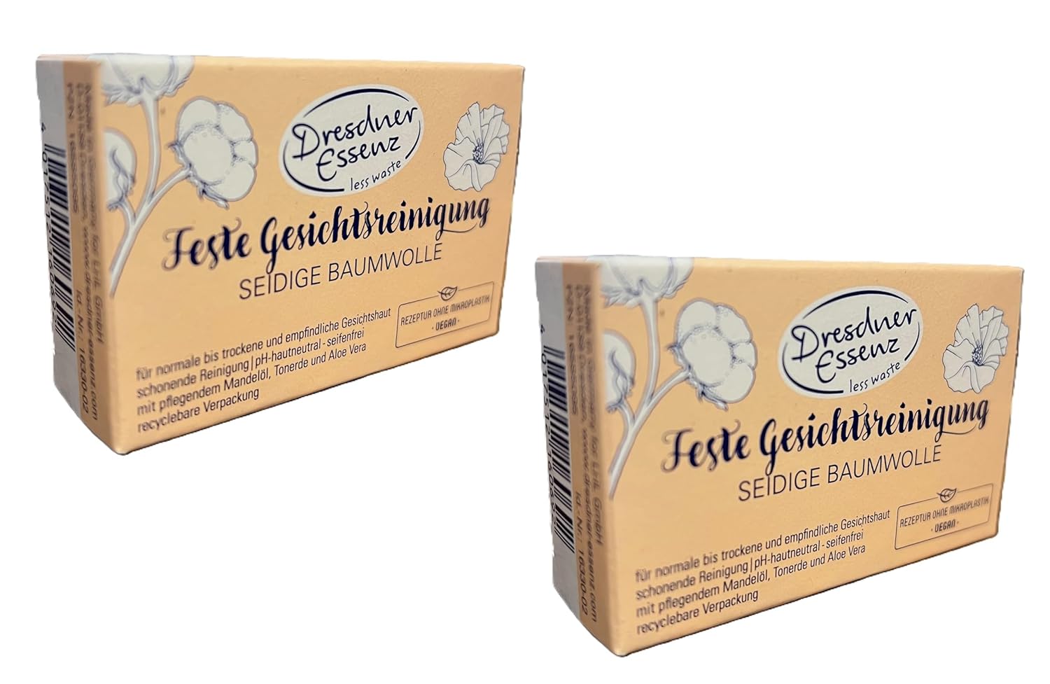 Dresdner Essenz Solid Face Cleanser Silky Cotton 2 x 65 g Pack of 2