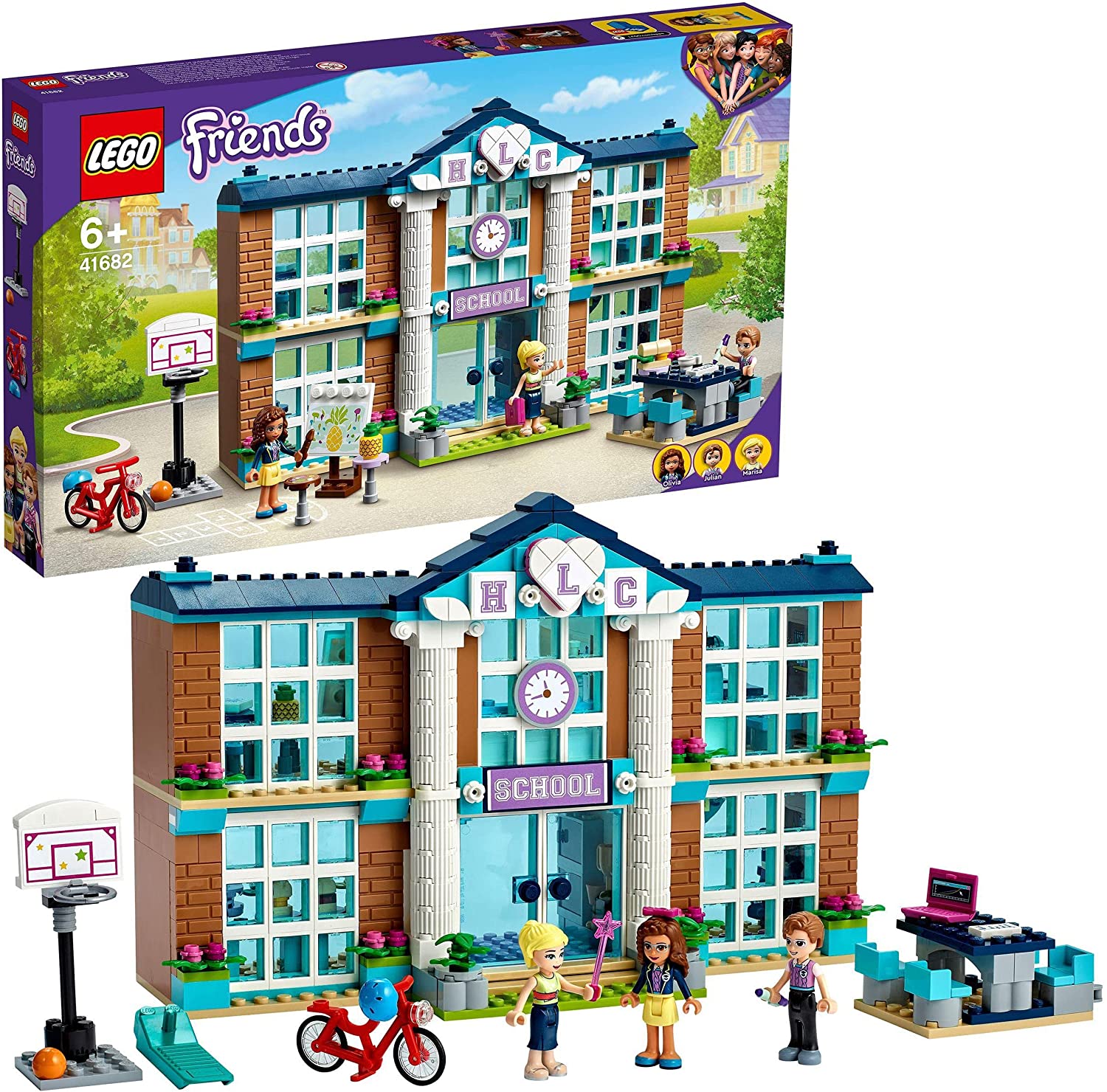 LEGO 41682 Friends Heartlake City School, Toy from 6 Years for Girls and Bo