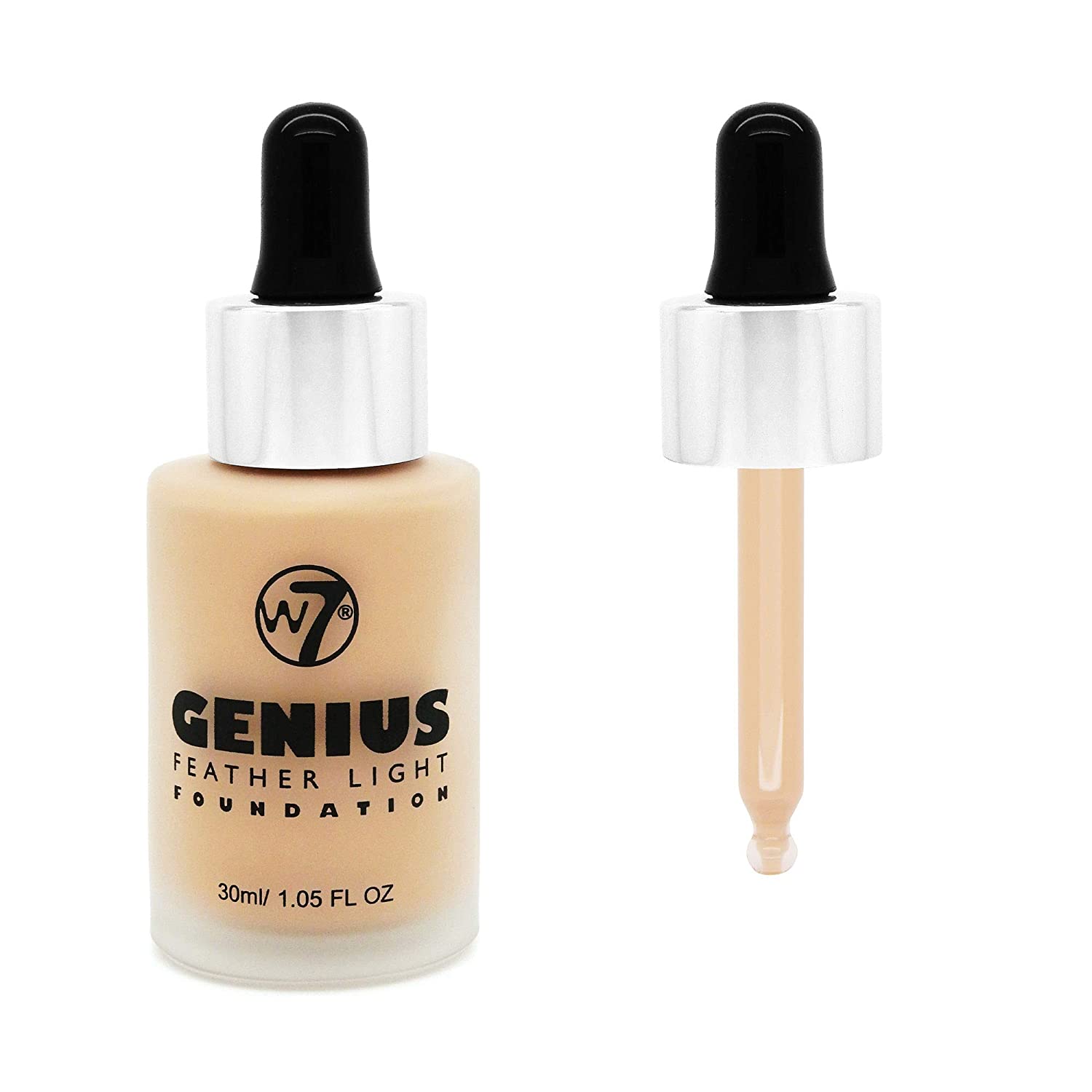 W7 Foundation Genius Foundation - Fresh Beige Light to Medium Coverage, Lightweight and Long Lasting