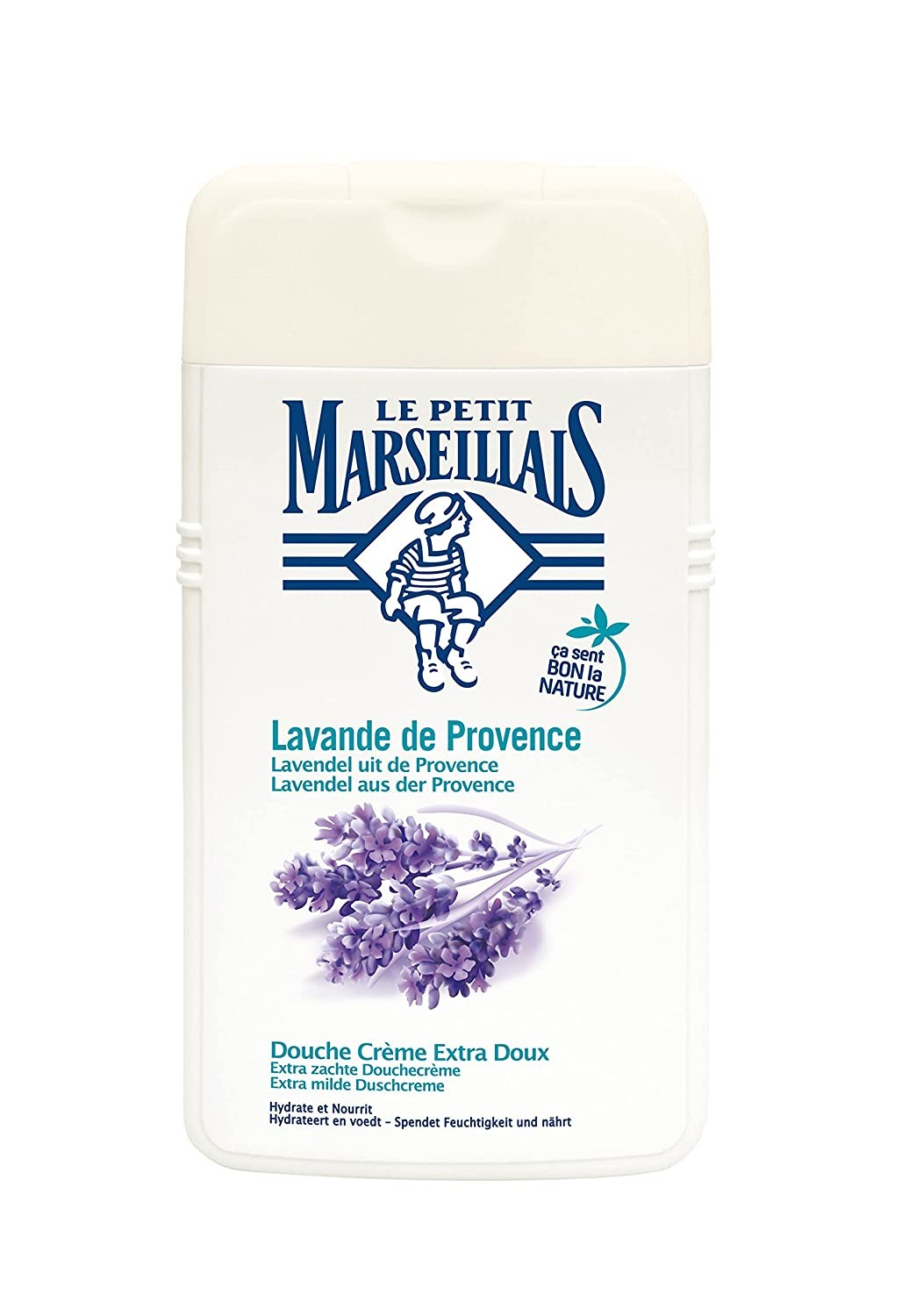 Le Petit Marseillais Shower Cream (250 ml), Lavender from the Provence, pH-Neutral Extra Mild Shower Gel, Scented Gel with Particularly Pleasant Fragrance, Moisturises and Refreshes