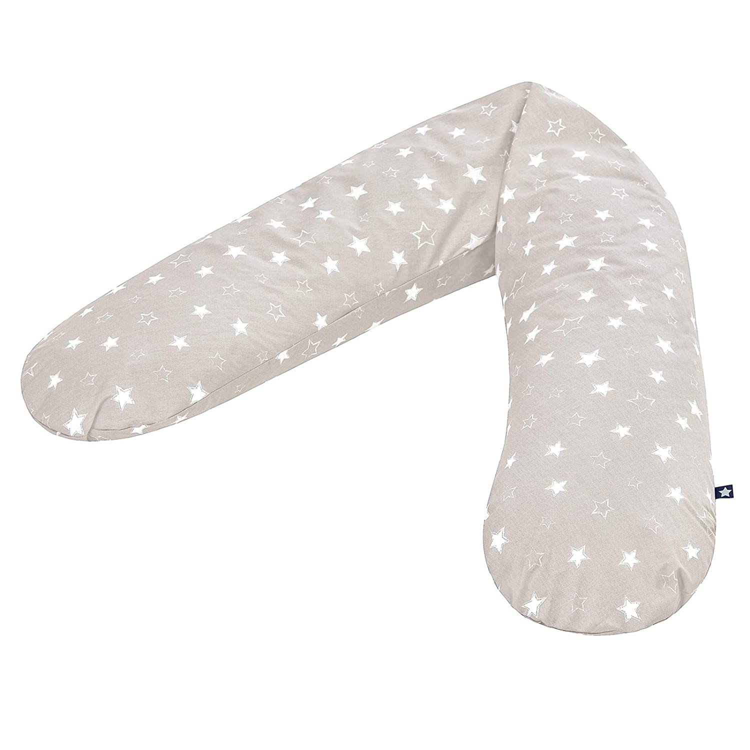 Julius Zöllner Nursing Pillow & Positioning Pillow 180 cm Includes Cotton Cover EPS Microbead Filling 30 L Starry Sky Anthracite