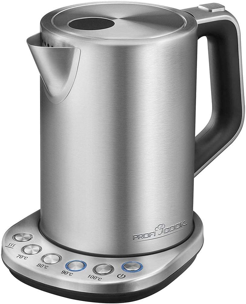 Profi Cook ProfiCook PC-WKS 1108 Stainless Steel Kettle, 1.5 L, Maximum 1850-2200 W, Water Level Indicator, Electronic Temperature Setting, Keep Warm Function, Inox