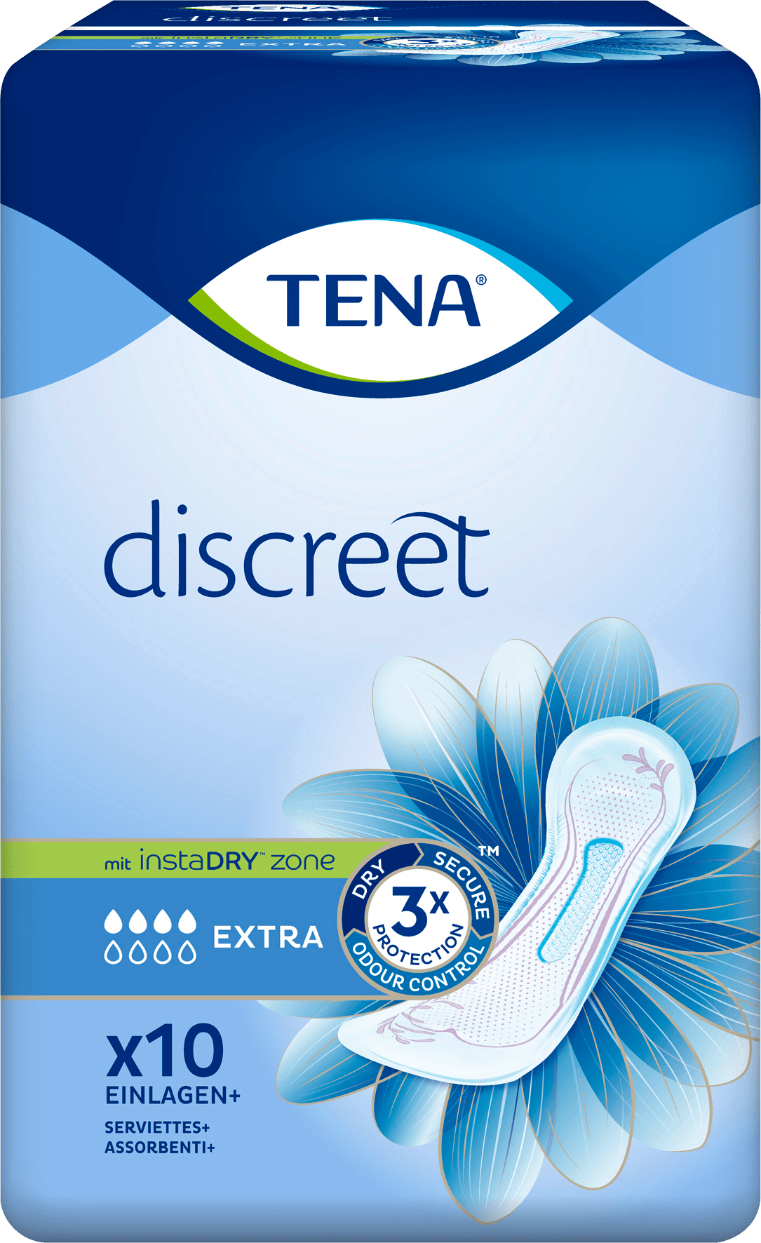 Discreet Extra Hygiene Insert Bubble Weakness, 10 Pcs